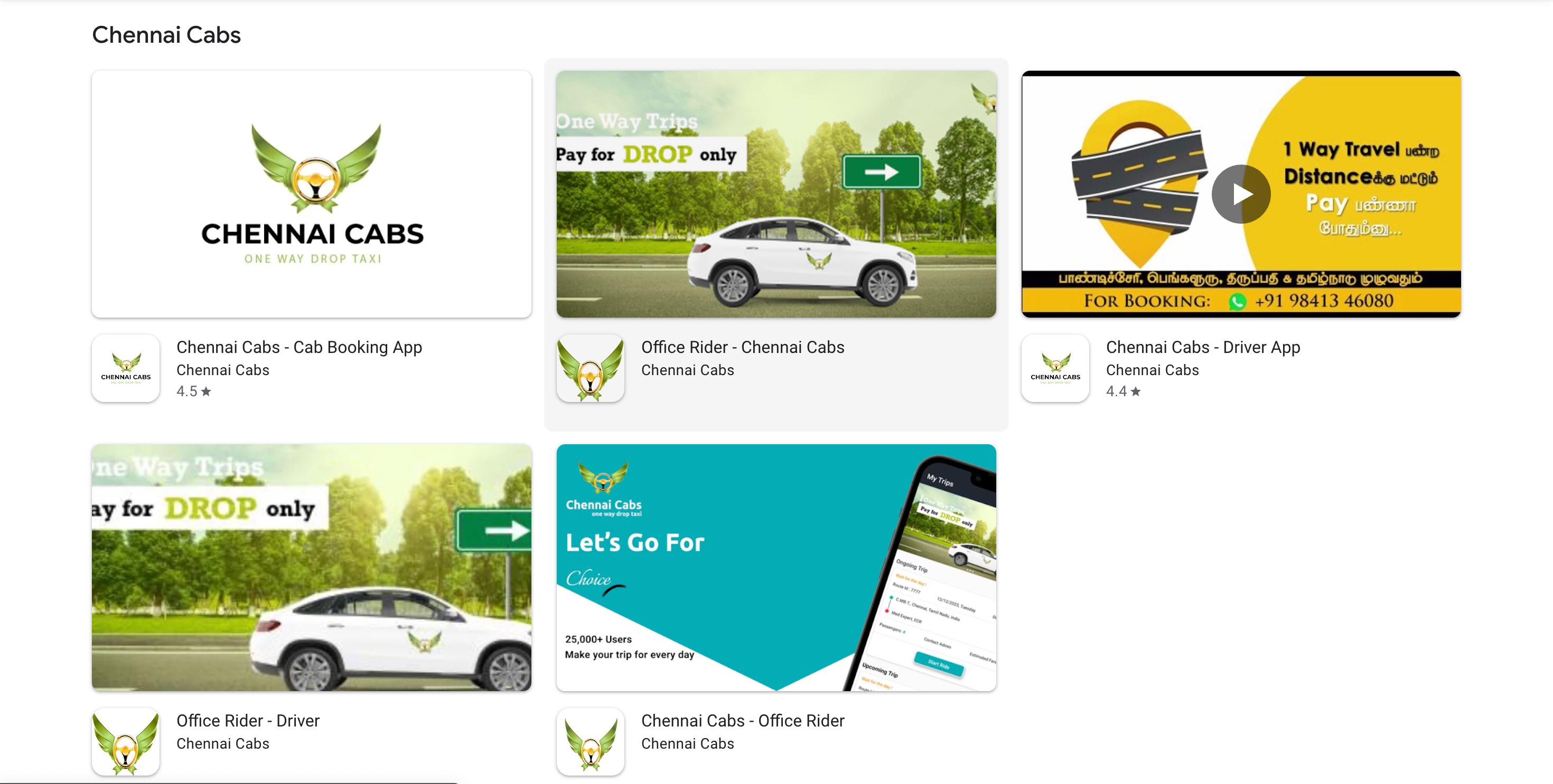 Chennai Cabs Mobile Application